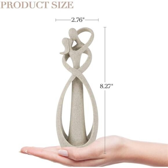 Sandstone Resin Lover Hug Kiss Style Abstract Sculpture Statue Collectible - Picture 6 of 7